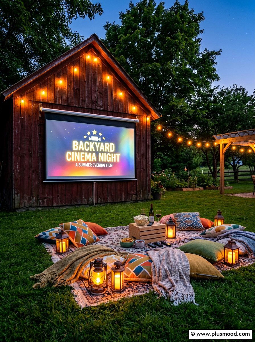 Backyard Movie Screen Area - 25 summer backyard farmhouse ideas
