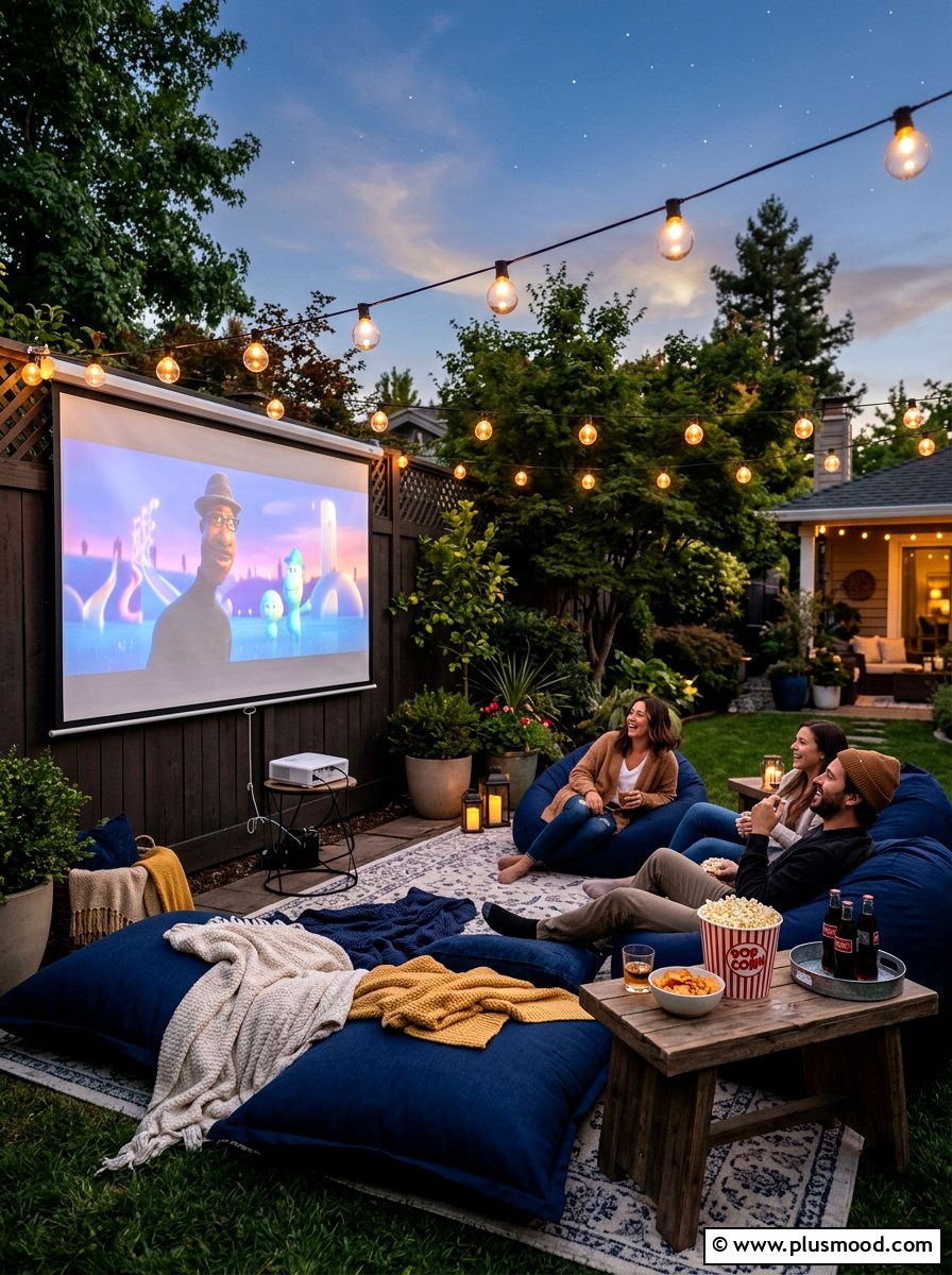 Backyard Movie Theater Lounge - 25 summer backyard lounge ideas