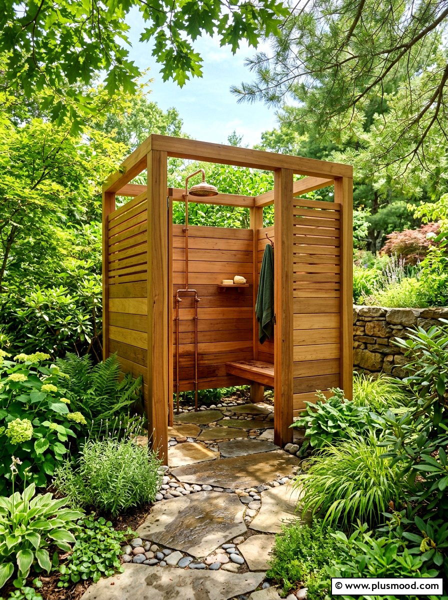 Backyard Outdoor Shower - 25 summer beach house decor ideas