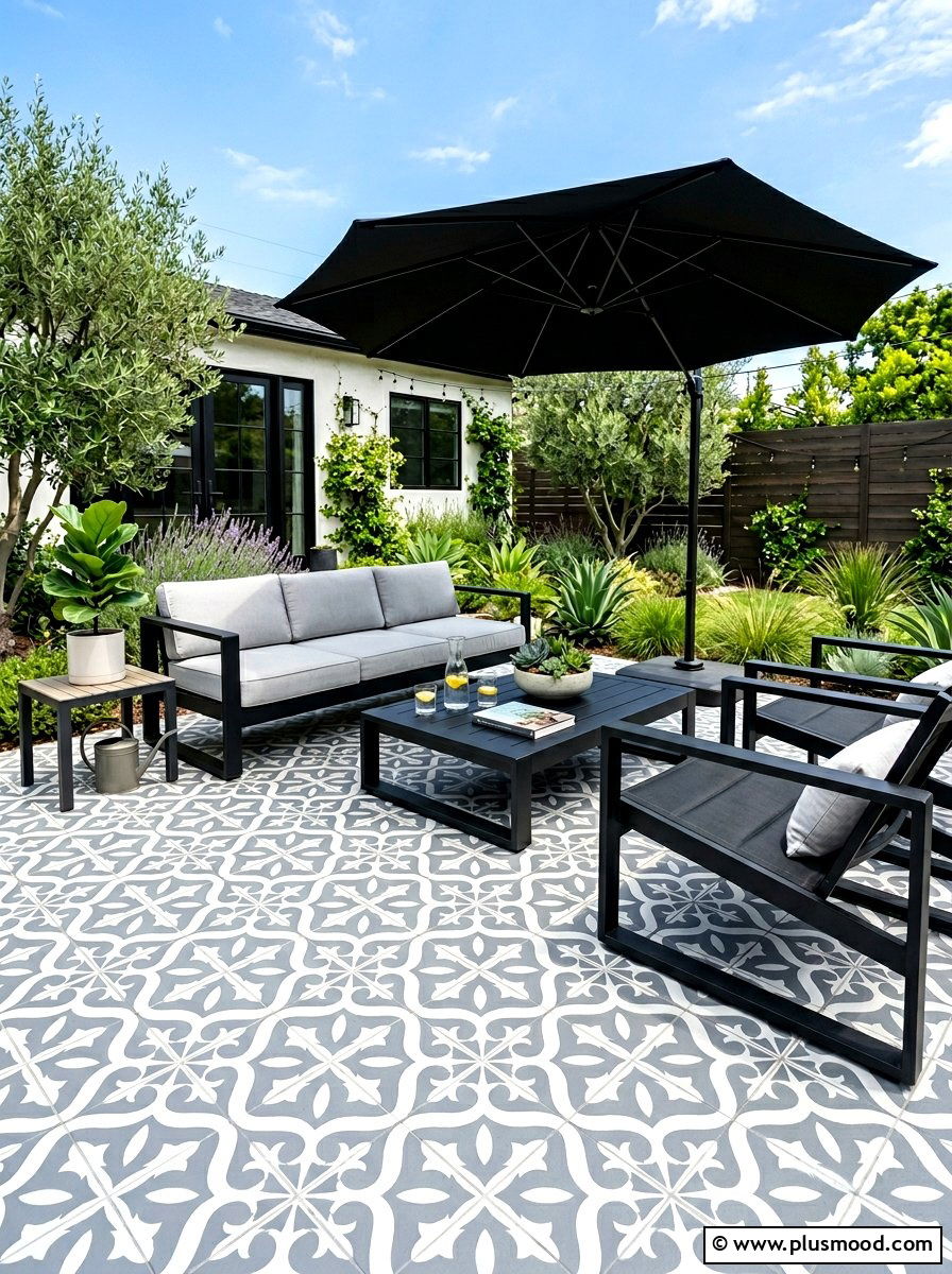 Backyard Painted Concrete - 25 cheap summer backyard ideas