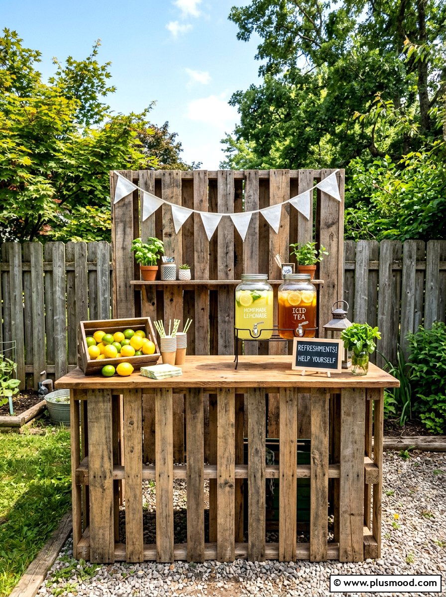 Backyard Pallet Stand - 25 summer lemonade bar ideas