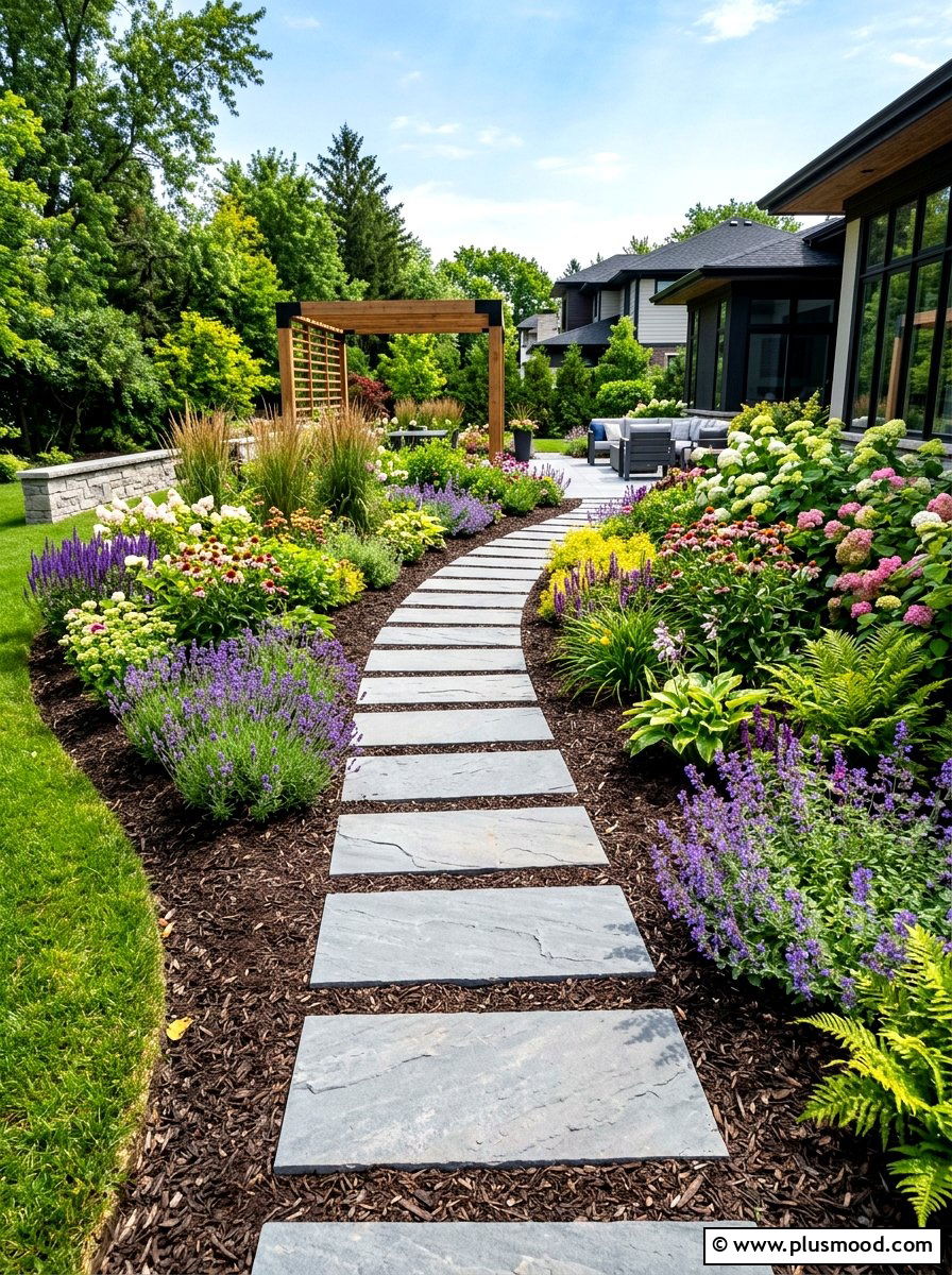 Backyard Paver Path - 25 cheap summer backyard ideas