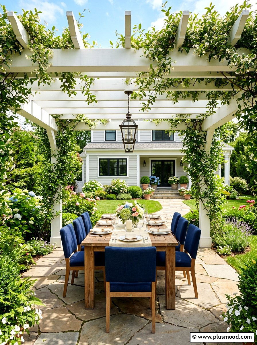 Backyard Pergola Dining Area - 25 summer outdoor dining ideas