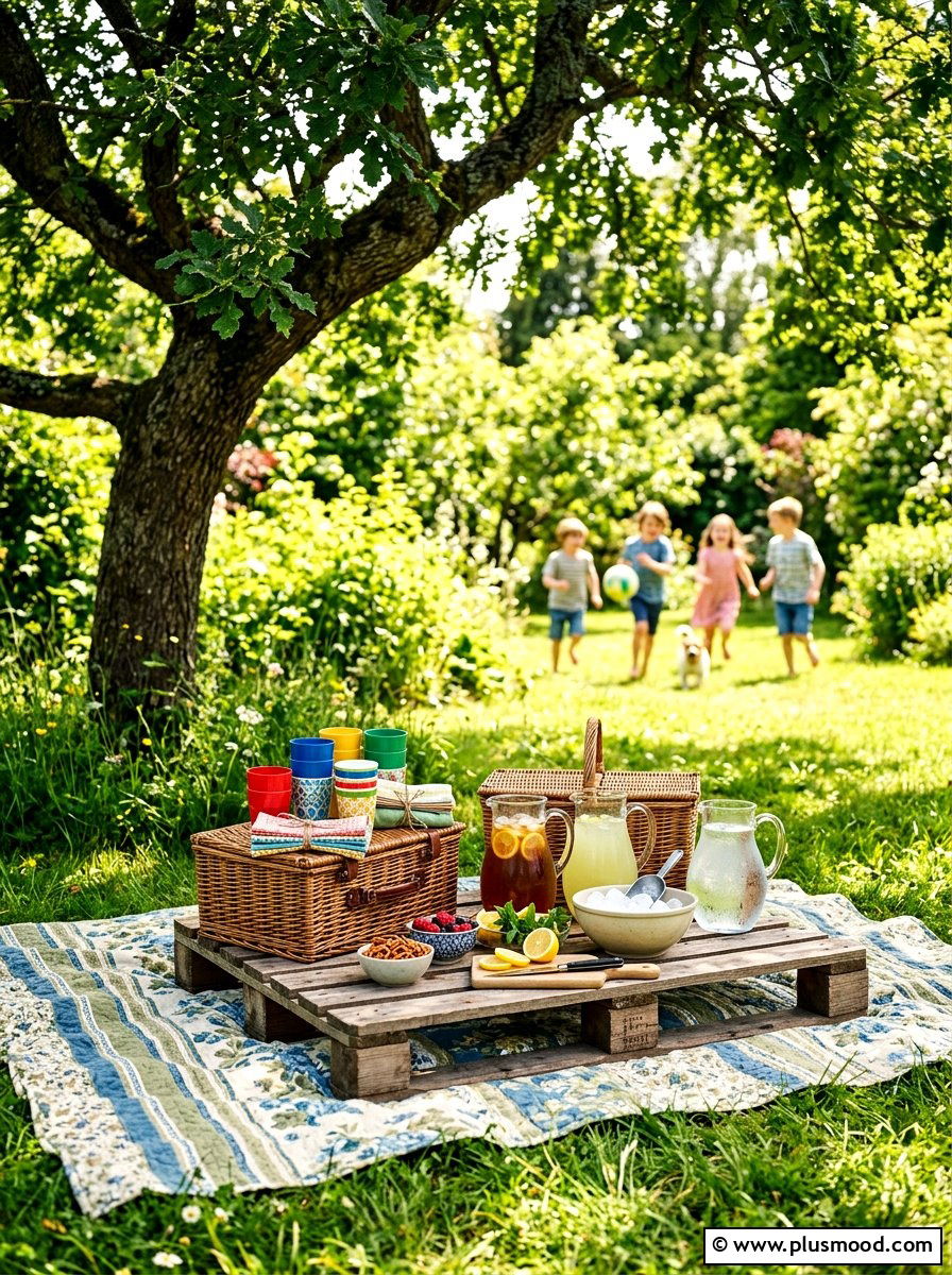 Backyard Picnic Beverage Spread - 25 summer iced tea bar ideas