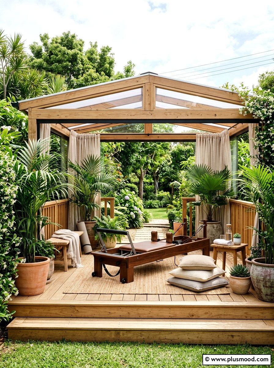 Backyard Pilates Studio - 25 small backyard ideas with outdoor gym
