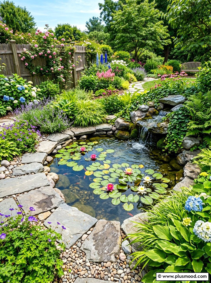 Backyard Pond Feature - 25 simple summer garden ideas