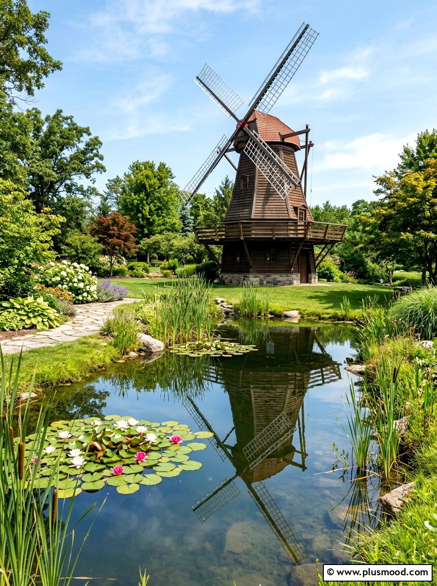 Backyard Pond Windmill - 25 outdoor garden decor ideas with windmill
