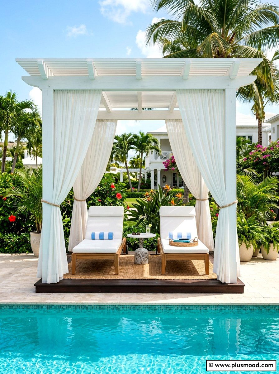 Backyard Poolside Cabana - 25 summer backyard lounge ideas