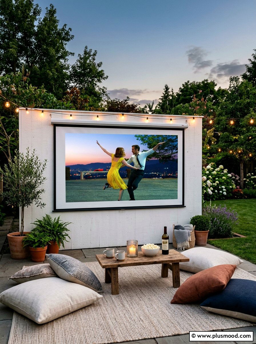 Backyard Projection Screen - 25 small backyard ideas for contemporary homes