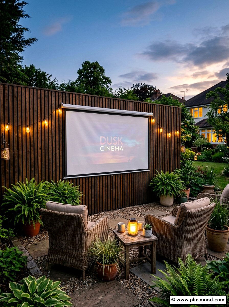 Backyard Projector Screen On Fence - 25 small backyard ideas with movie screen