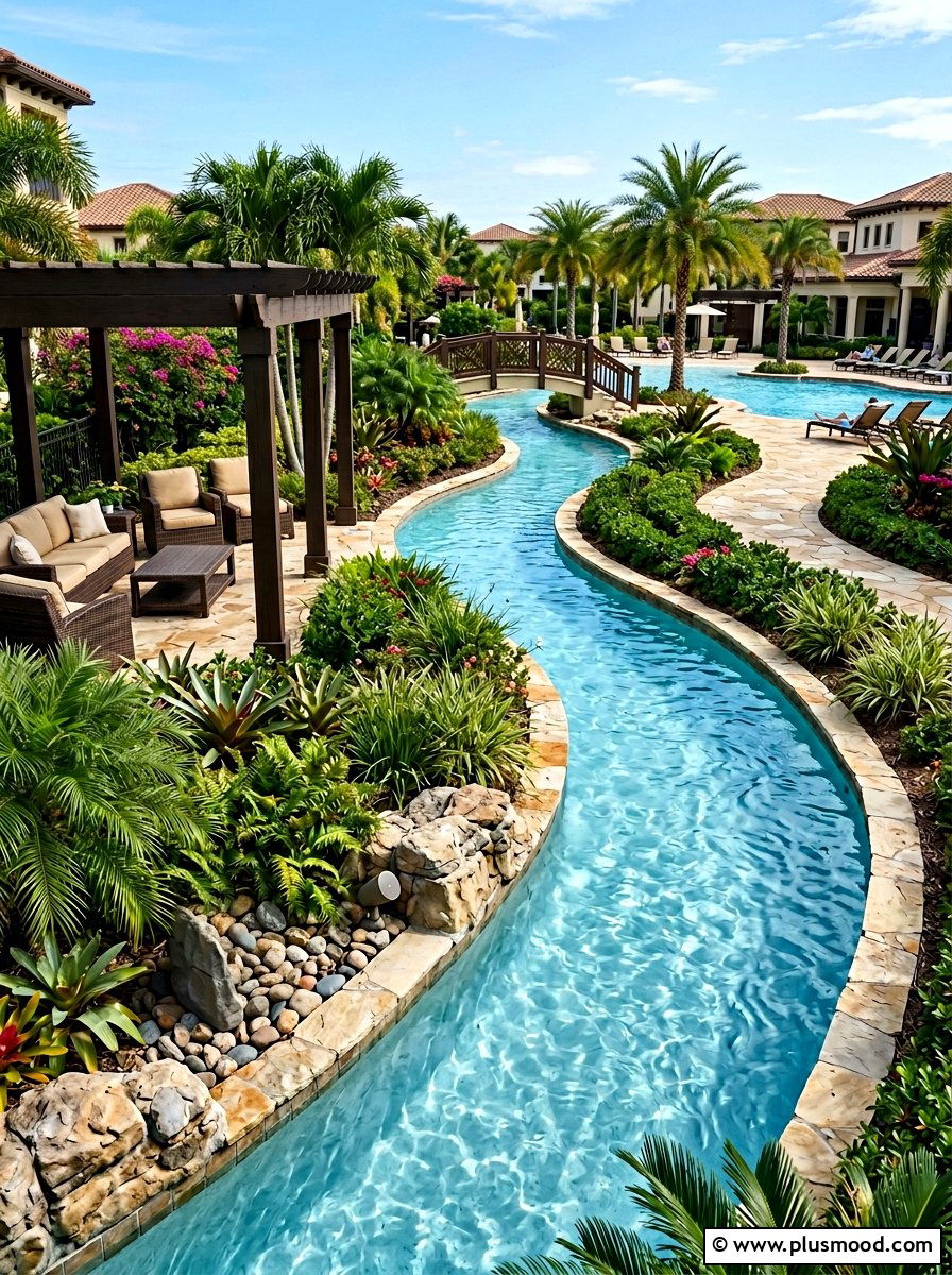 Backyard Sound Systems - 25 pool landscaping ideas for lazy river pools