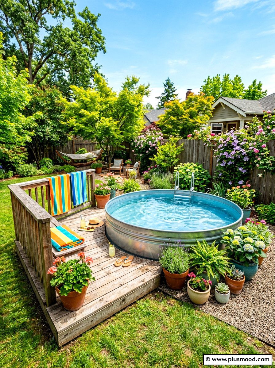 Backyard Stock Tank Pool - 25 summer entertaining patio ideas