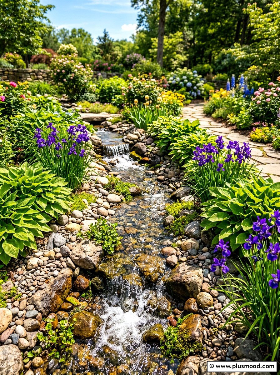 Backyard Stream Bed - 25 summer water feature backyard ideas