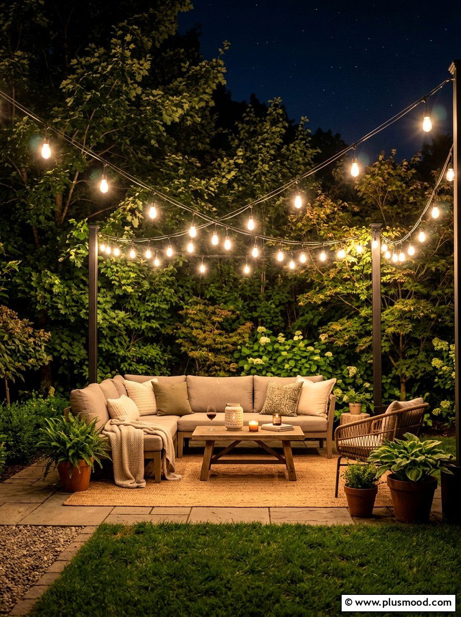 Backyard String Light - 25 summer backyard decor ideas