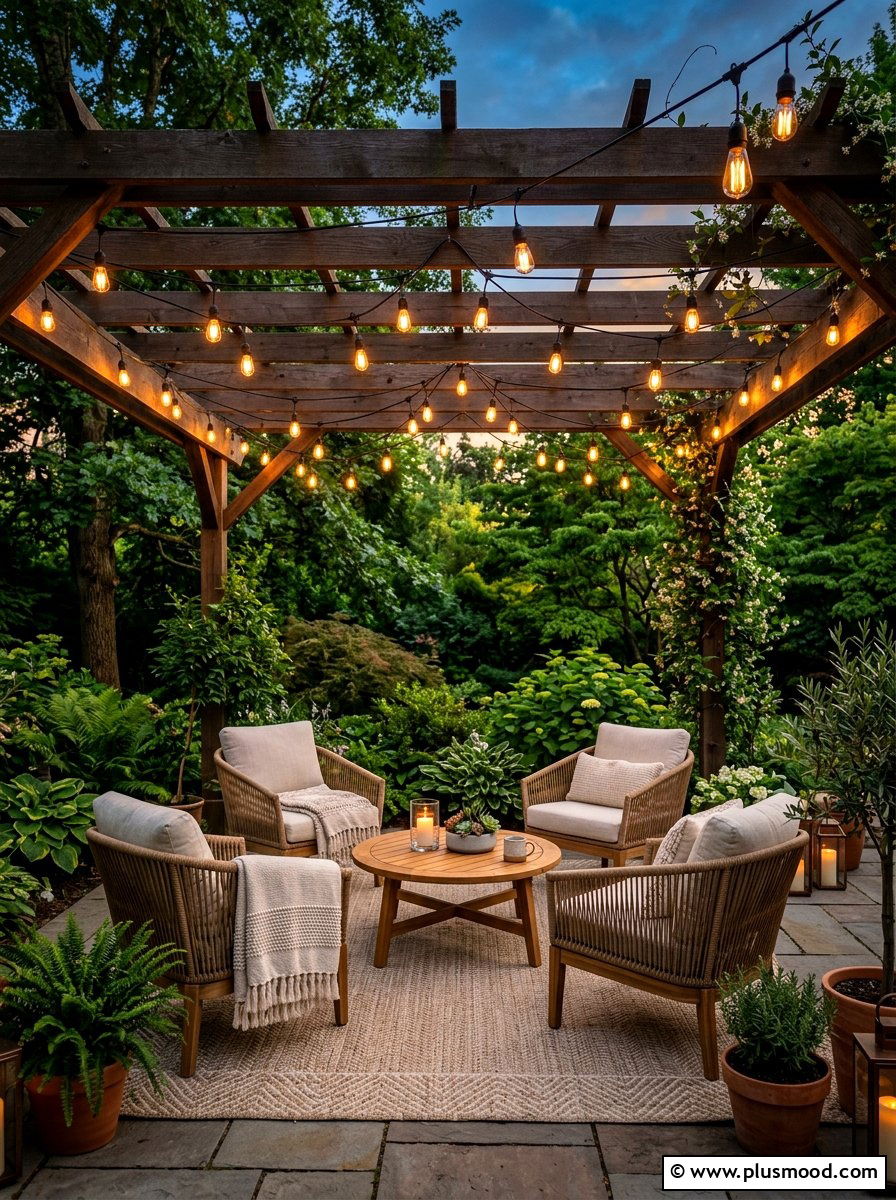 Backyard String Lights - 25 cheap summer backyard ideas