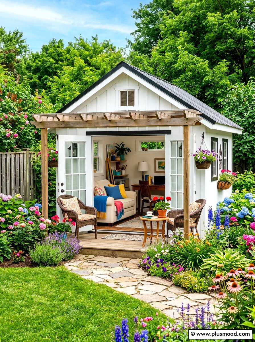 Backyard Studio Shed - 25 summer backyard hosting ideas