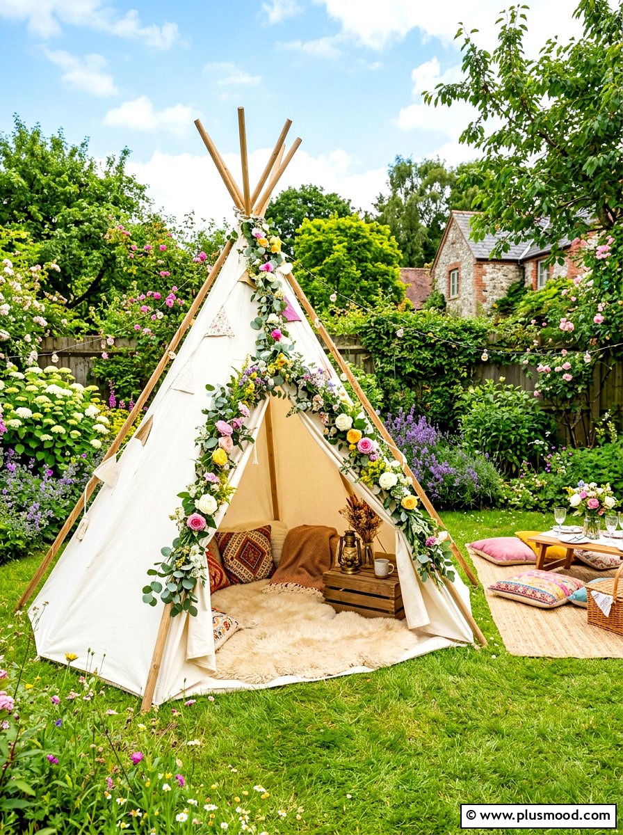 Backyard Teepee Gathering - 25 summer picnic backyard ideas