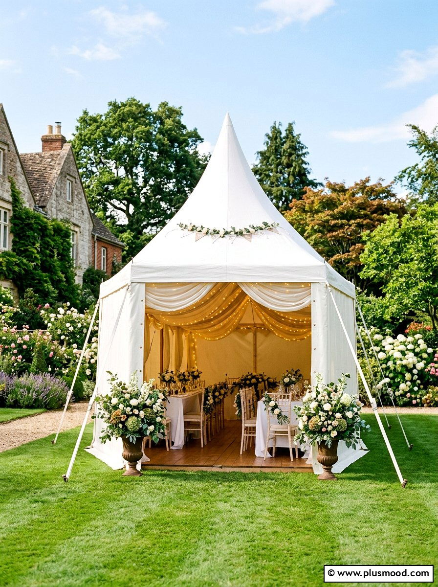 Backyard Tent - 25 small backyard ideas for weddings