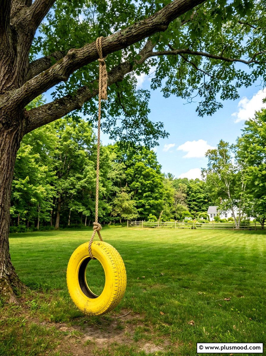 Backyard Tire Swing - 25 cheap summer backyard ideas
