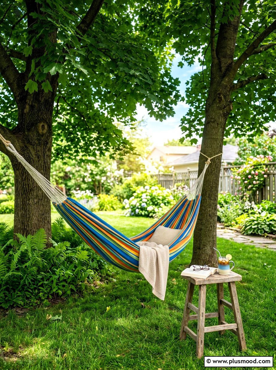 Backyard Tree Hammock - 25 summer backyard cheap makeover ideas