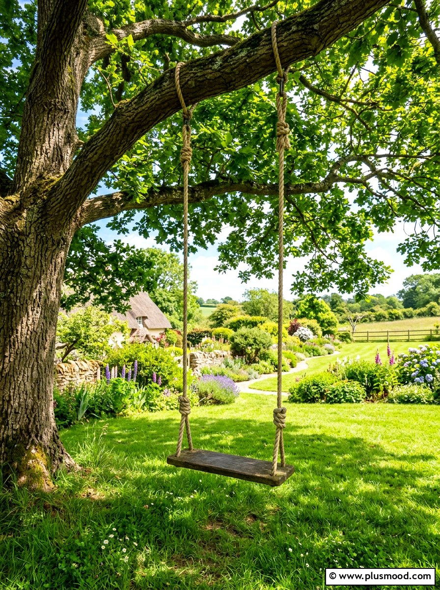 Backyard Tree Swing - 25 cheap summer backyard ideas