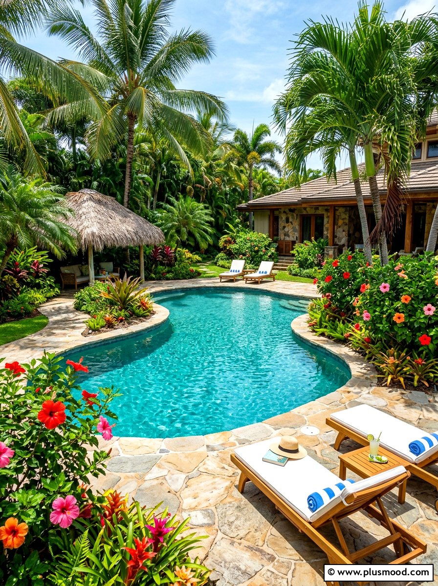 Backyard Tropical Pool - 25 summer tropical pool ideas
