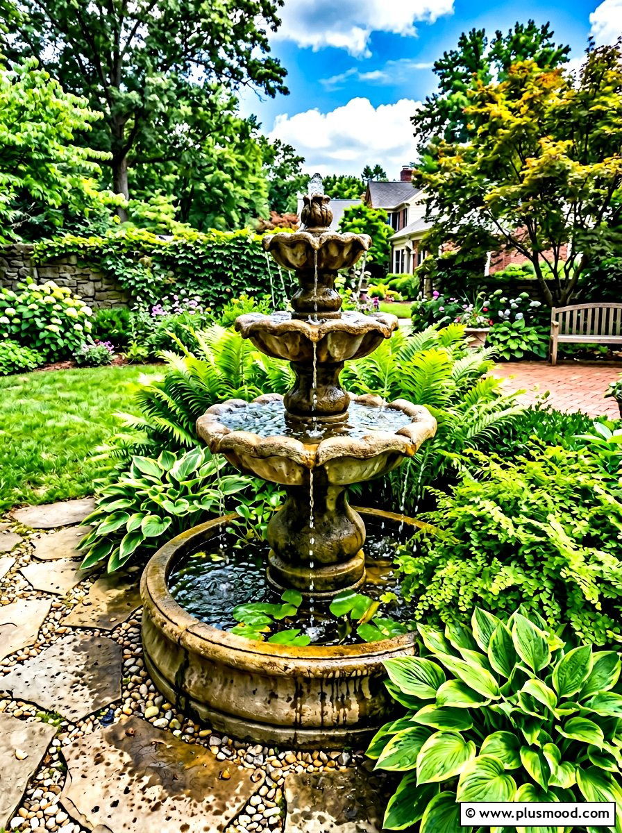 Backyard Water Fountain - 25 summer landscape makeover ideas