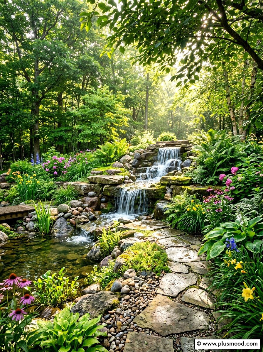Backyard Waterfall - 25 summer backyard water feature ideas