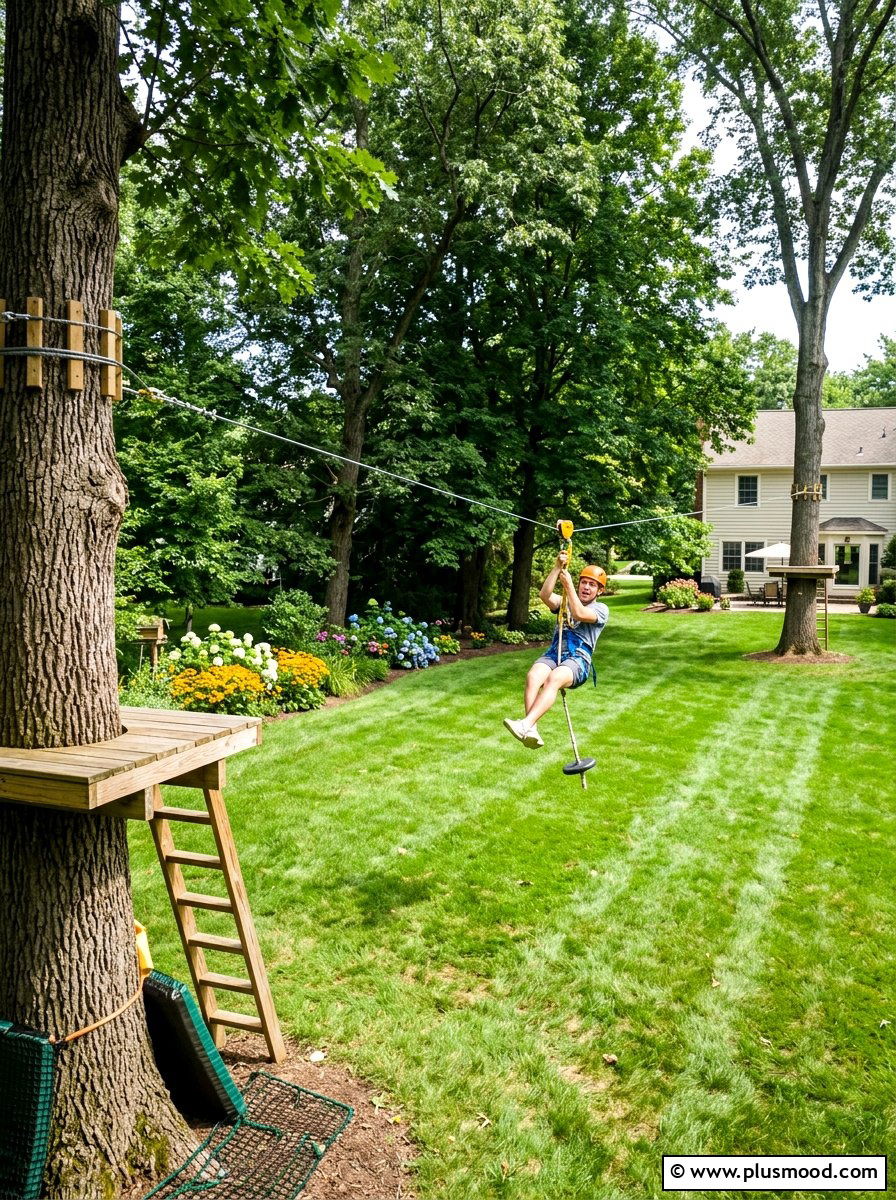 Backyard Zip Line - 25 summer backyard play area ideas