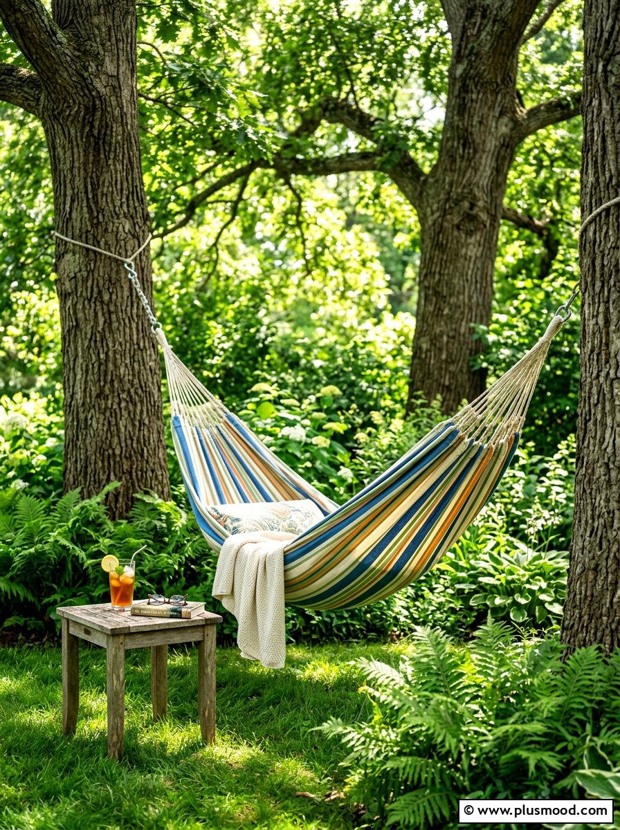 Backyard cozy hammock spot - 25 simple summer backyard ideas
