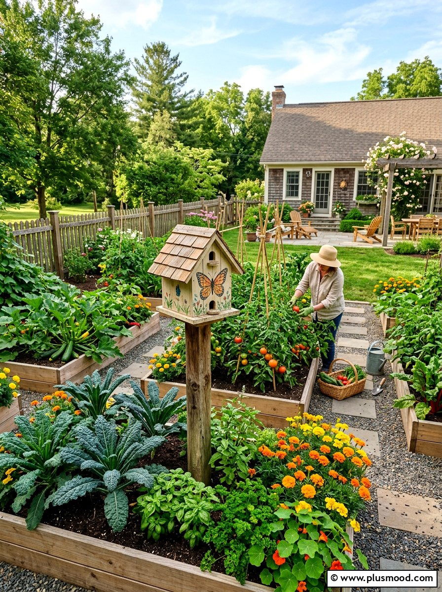 Backyard edible garden - 25 small backyard ideas with butterfly house