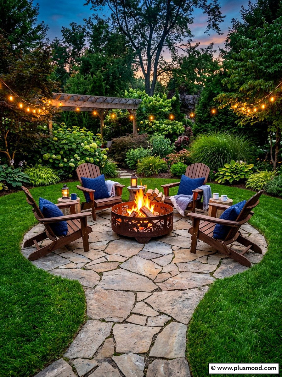 Backyard fire pit seating - 25 simple summer backyard ideas