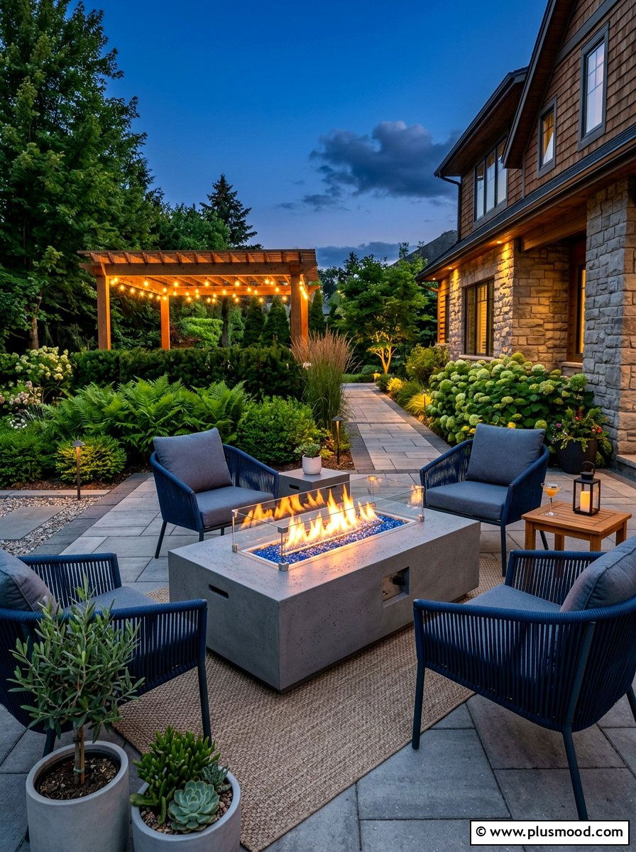 Backyard fire table - 25 late summer backyard ideas