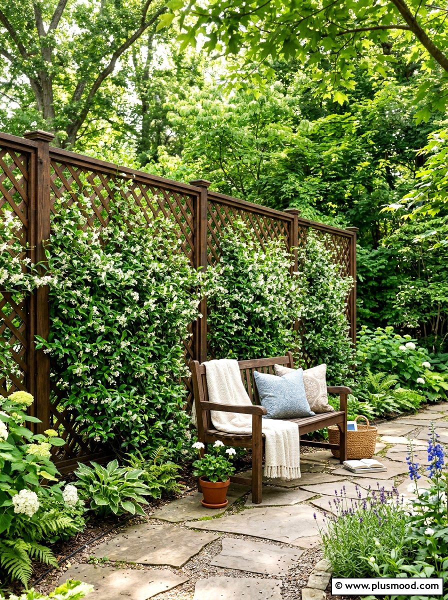 Backyard lattice privacy screen - 25 simple summer backyard ideas