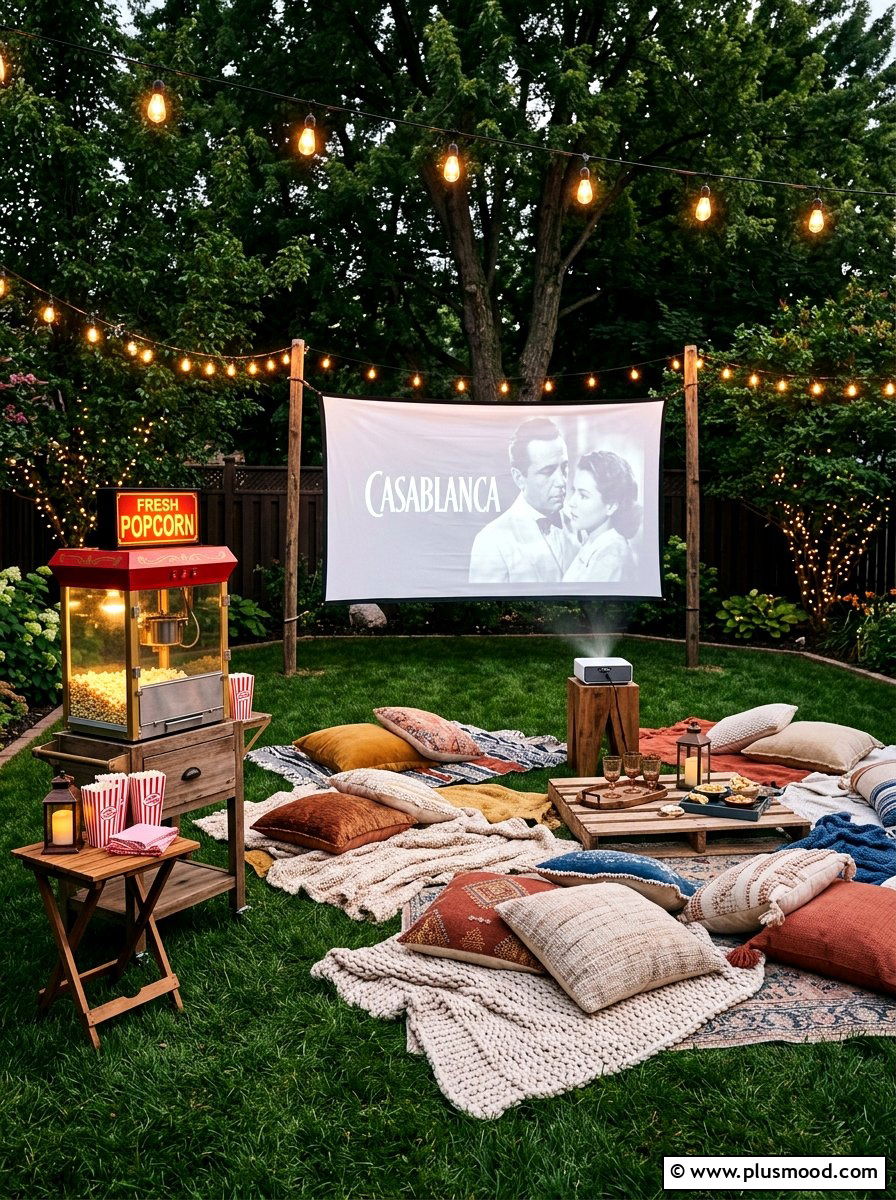 Backyard movie night - 25 late summer party decor ideas