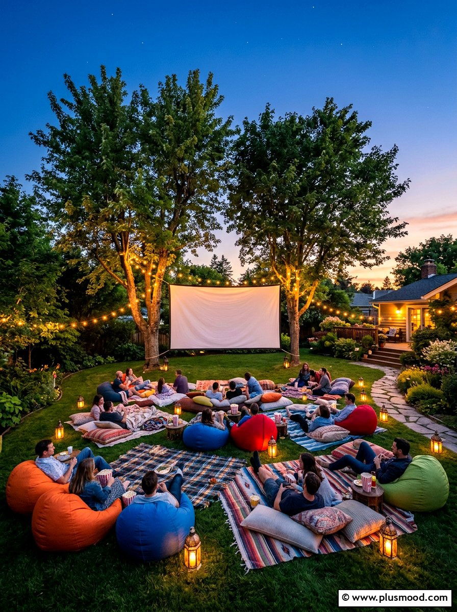 Backyard movie screen - 25 easy summer backyard makeover ideas