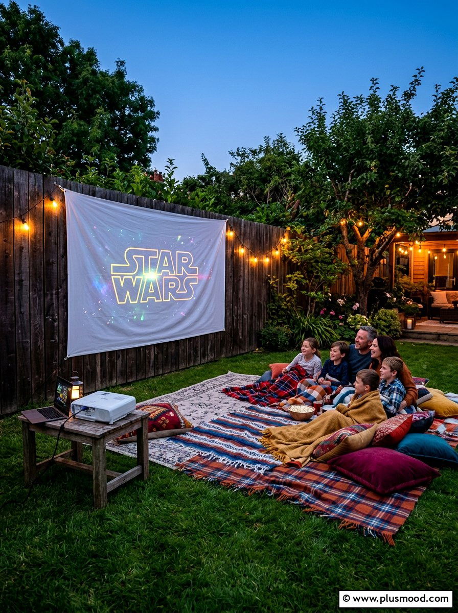 Backyard movie screen - 25 summer outdoor entertaining ideas on a budget