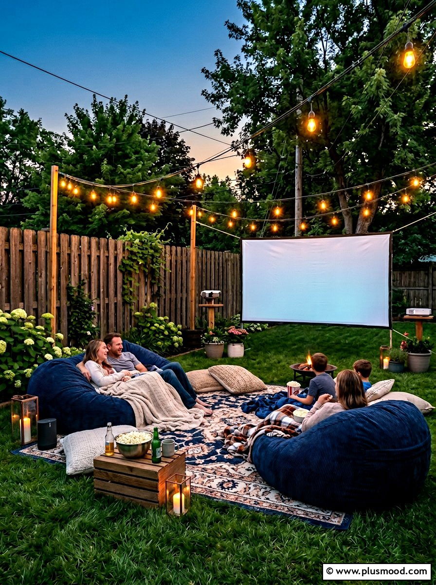 Backyard movie theater - 25 summer to fall outdoor entertaining ideas