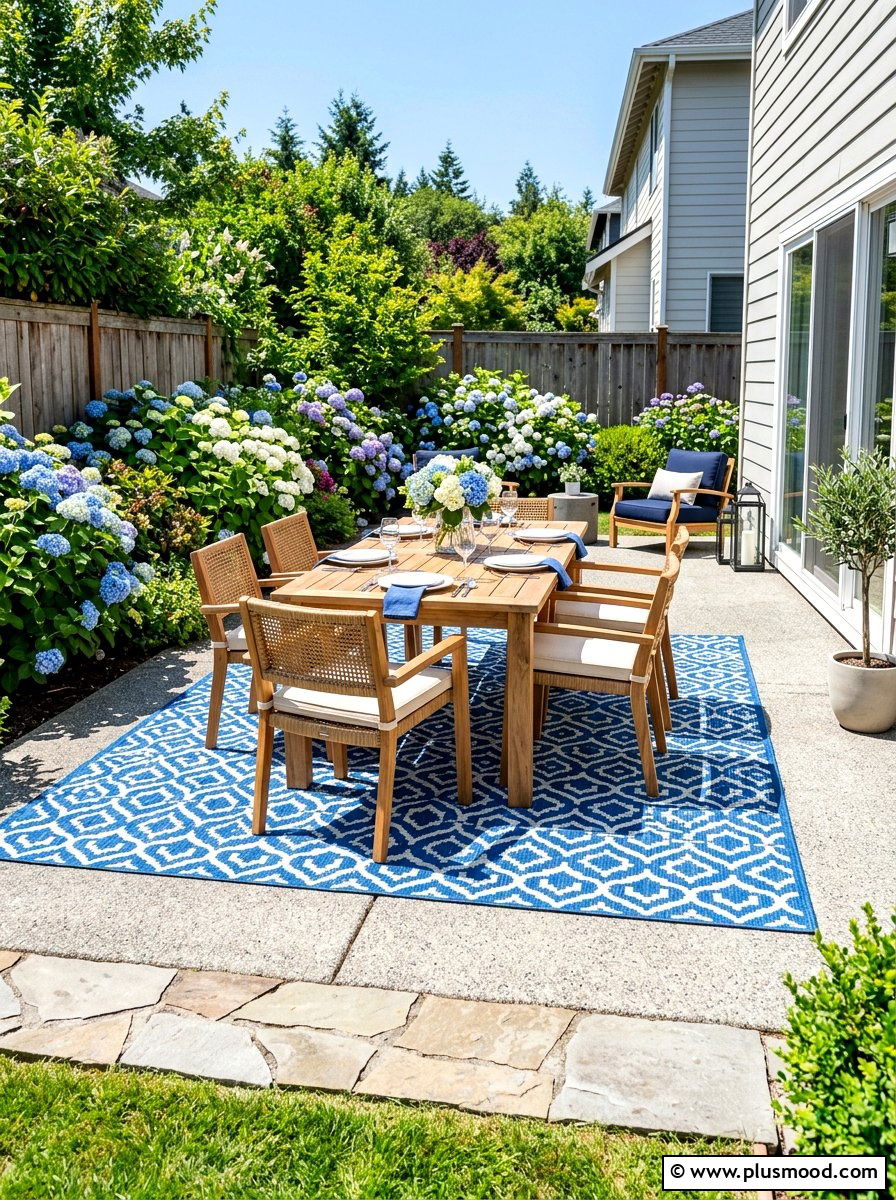Backyard outdoor area rug - 25 simple summer backyard ideas