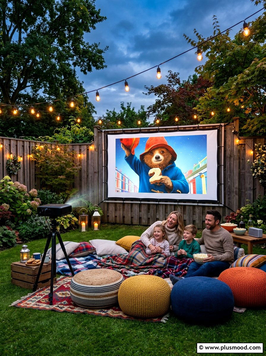 Backyard outdoor movie projector - 25 simple summer backyard ideas