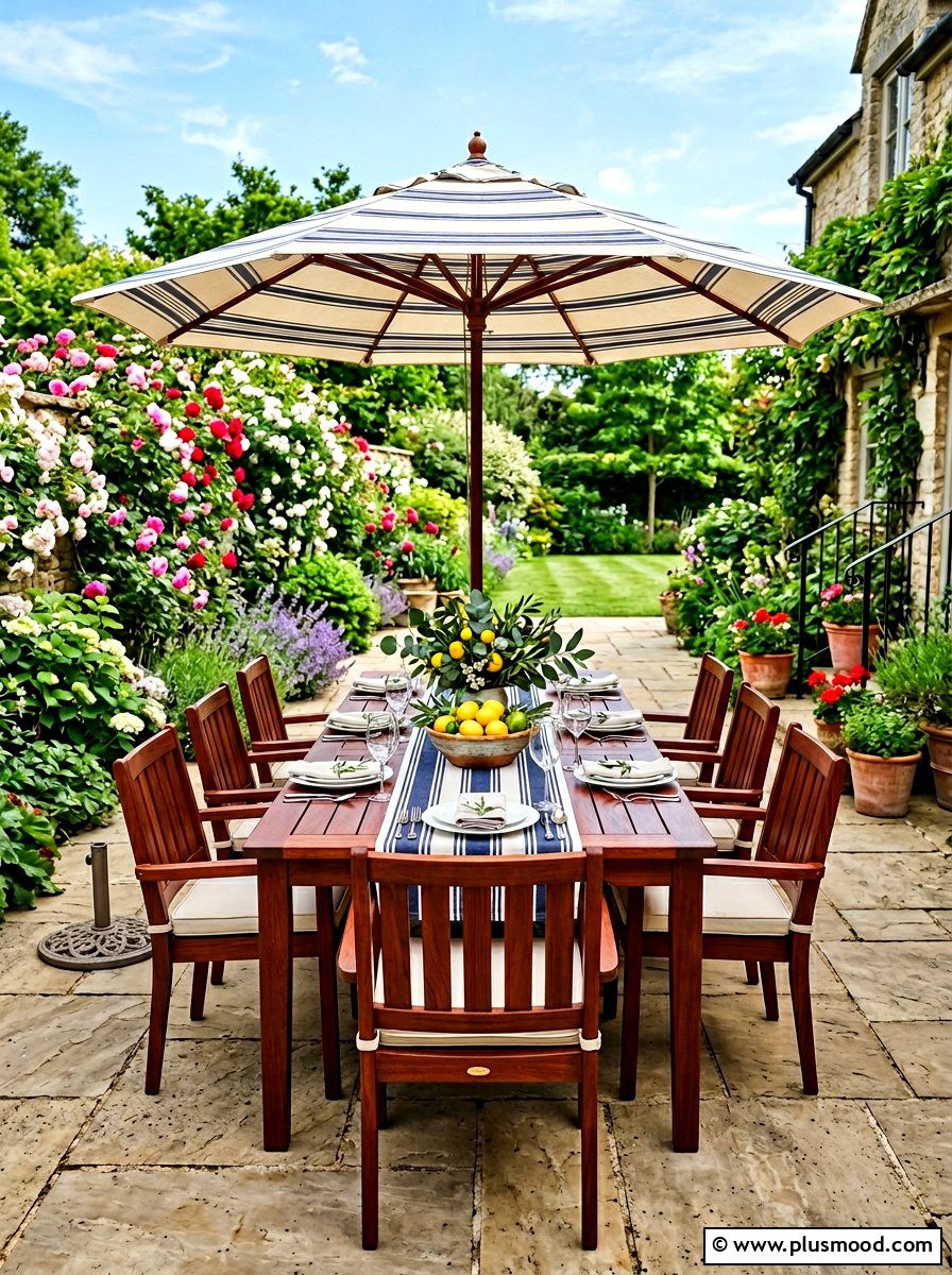 Backyard patio dining set - 25 simple summer backyard ideas