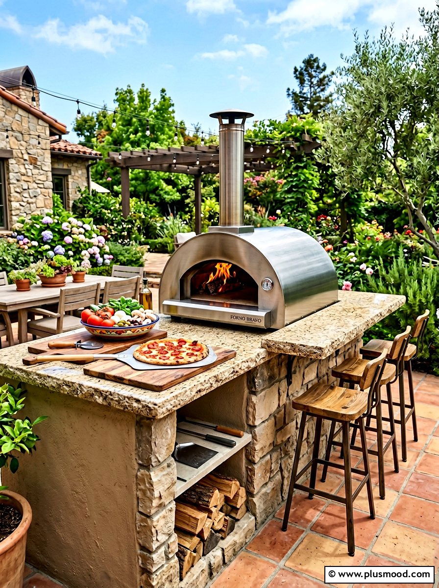 Backyard pizza oven - 25 summer to fall outdoor entertaining ideas