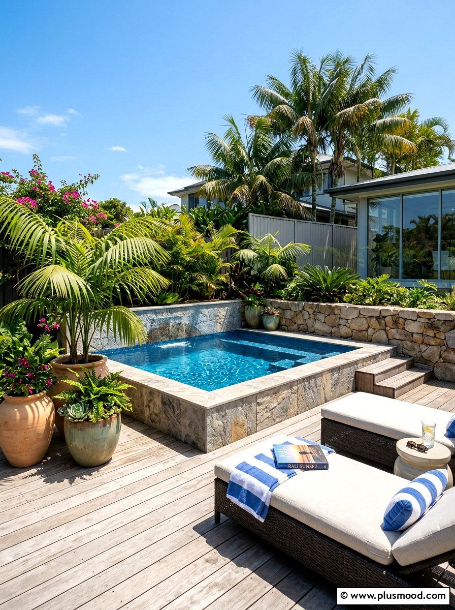 Backyard plunge pool - 25 summer backyard tropical ideas