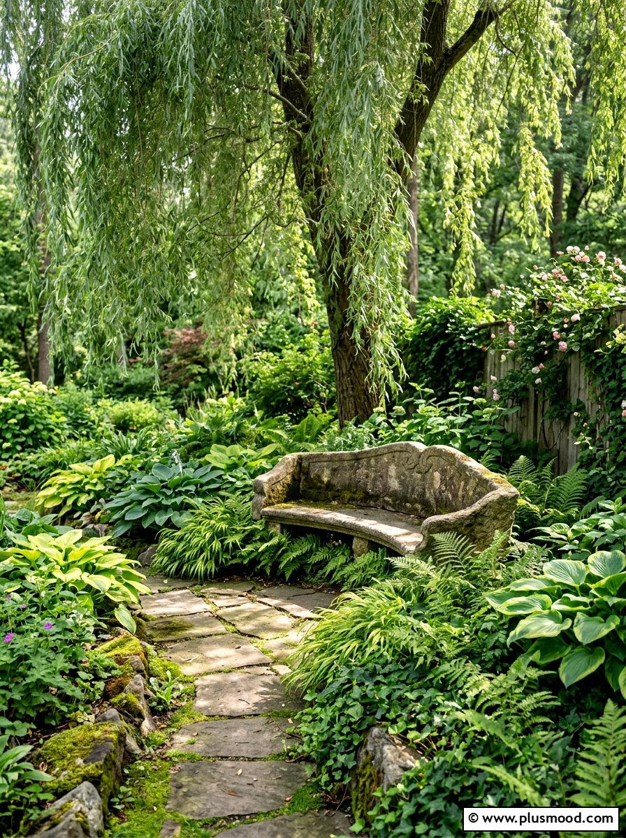 Backyard rustic garden bench - 25 simple summer backyard ideas