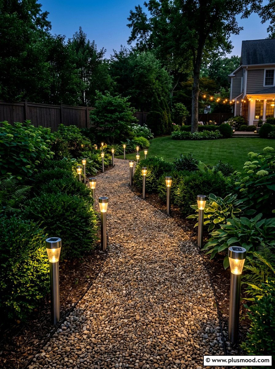 Backyard solar pathway lighting - 25 simple summer backyard ideas