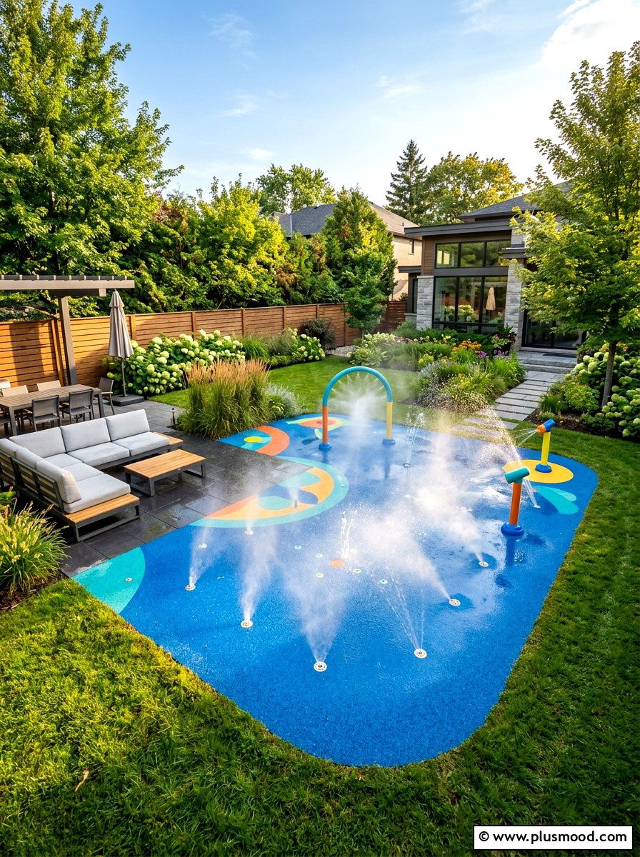 Backyard splash pad - 25 summer backyard ideas for kids