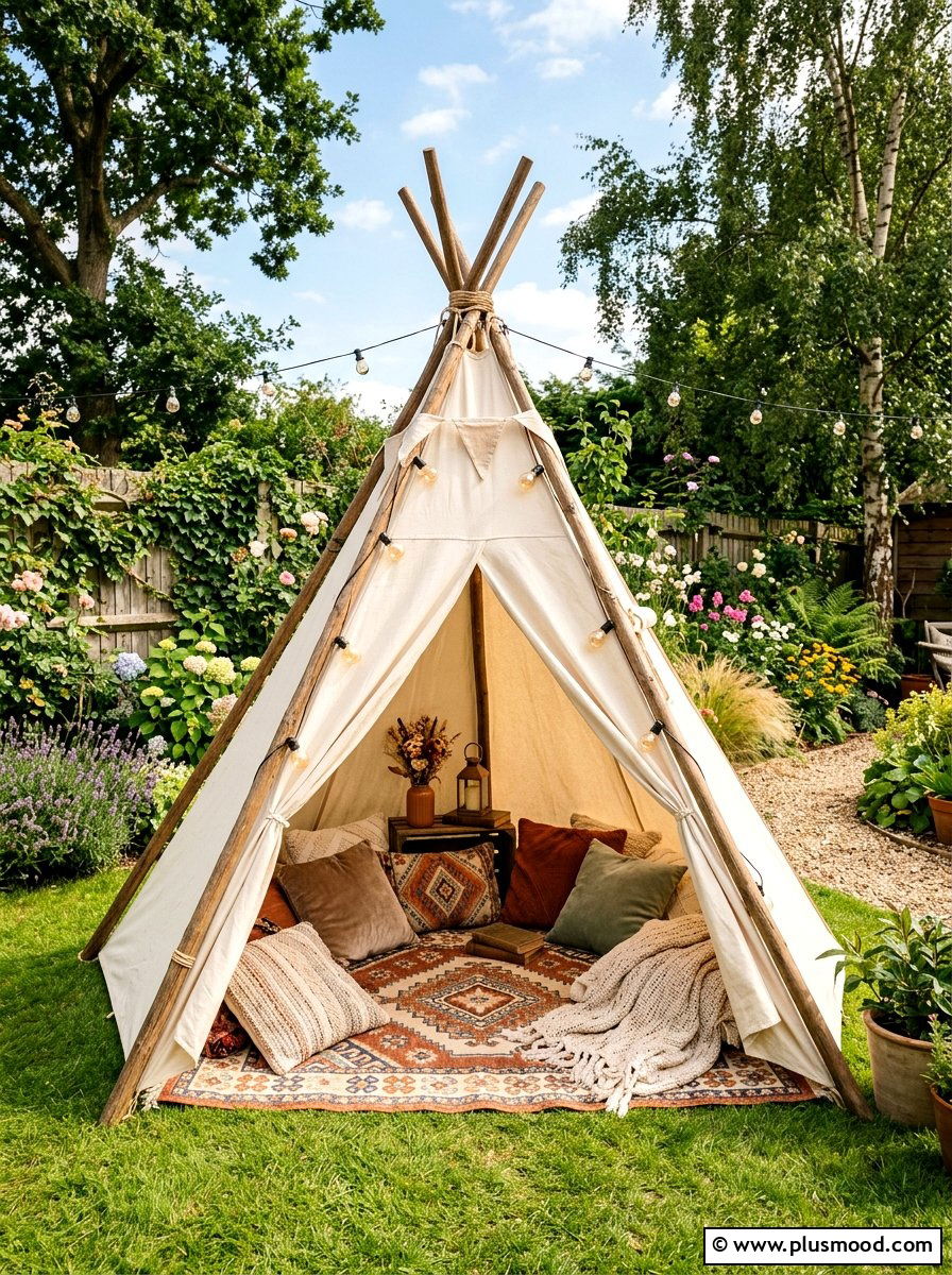 Backyard teepee - 25 small backyard ideas for kids