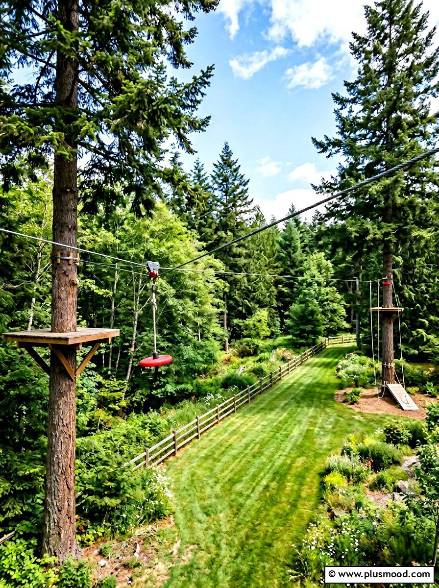 Backyard zipline - 25 small backyard ideas for kids