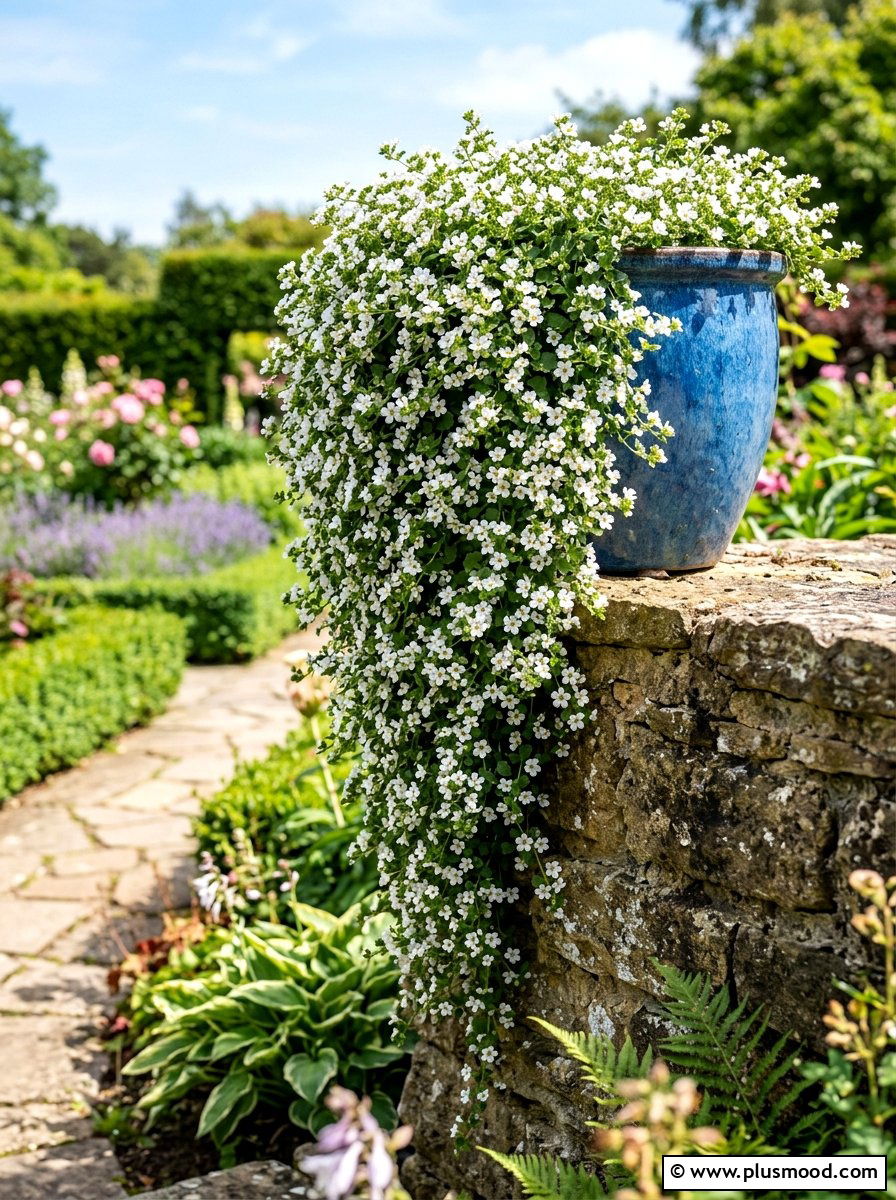Bacopa White Trailing Container - 25 summer container flower ideas
