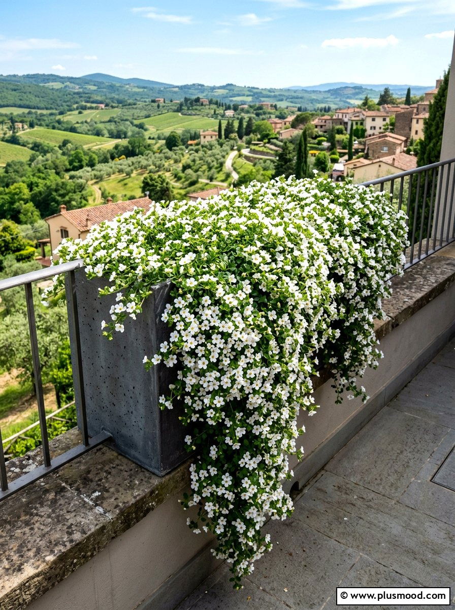 Bacopa white trailing flower - 25 summer balcony flower ideas
